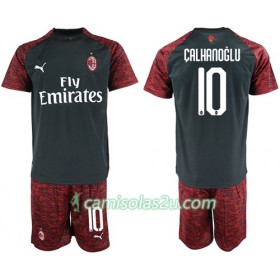 Camisolas de Futebol AC Milan Calhanoglu 10 Criança Equipamento 3ª 2018/19 Manga Curta